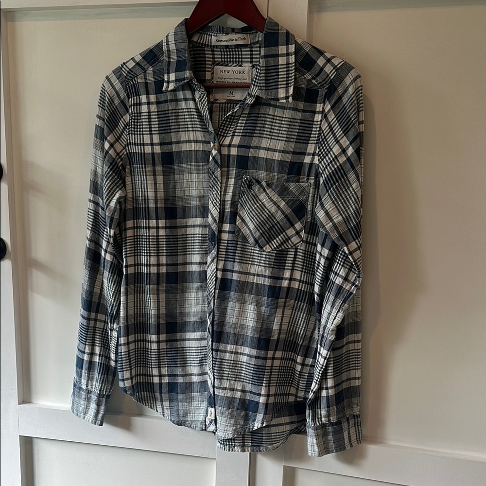Ladies Blue Plaid Shirt